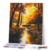 Cargar imagen en el visor de la galería, Diamond Painting - Arroyo dorado de otoño