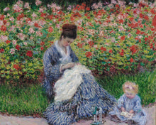 Cargar imagen en el visor de la galería, Diamond Painting - Camille Monet y un niño en el jardín del artista en Argenteuil - Monet