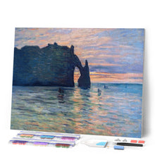 Cargar imagen en el visor de la galería, Diamond Painting - Acantilado en Étretat al atardecer - Monet