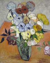 Cargar imagen en el visor de la galería, Diamond Painting - Naturaleza muerta: jarrón con rosas y anémonas - Van Gogh
