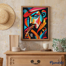 Cargar imagen en el visor de la galería, Diamond Painting - Hombre del Saxo Abstracto Audaz