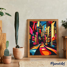 Cargar imagen en el visor de la galería, Diamond Painting - Ciudad Nocturna Abstracta Audaz