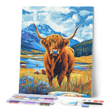 Cargar imagen en el visor de la galería, Diamond Painting - Highland Cow junto al lago