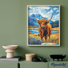 Cargar imagen en el visor de la galería, Diamond Painting - Highland Cow junto al lago