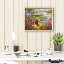 Cargar imagen en el visor de la galería, Diamond Painting - Highland Cow valle primaveral