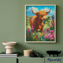 Cargar imagen en el visor de la galería, Diamond Painting - Highland Cow paraíso floral