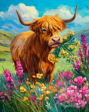 Cargar imagen en el visor de la galería, Diamond Painting - Highland Cow paraíso floral