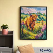 Cargar imagen en el visor de la galería, Diamond Painting - Highland Cow campo