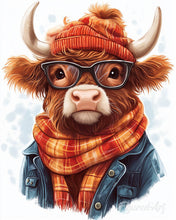 Cargar imagen en el visor de la galería, Diamond Painting - Highland Cow ambiente acogedor
