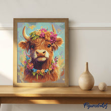 Cargar imagen en el visor de la galería, Diamond Painting - Highland Cow reina del jardín