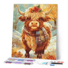 Cargar imagen en el visor de la galería, Diamond Painting - Highland Cow encanto otoñal