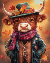 Cargar imagen en el visor de la galería, Diamond Painting - Highland Cow estilo vintage