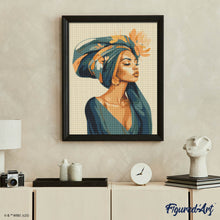 Cargar imagen en el visor de la galería, Diamond Painting - Mujer con pañuelo floral