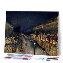 Cargar imagen en el visor de la galería, Diamond Painting - Boulevard Montmartre de noche - Pissarro