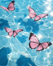 Cargar imagen en el visor de la galería, Diamond Painting - Mariposas rosas sobre el agua