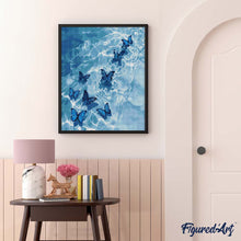 Cargar imagen en el visor de la galería, Diamond Painting - Mariposas azules sobre el agua