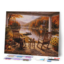 Cargar imagen en el visor de la galería, Diamond Painting - Retiro otoñal junto al lago