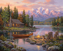 Cargar imagen en el visor de la galería, Diamond Painting - Fogata junto al lago