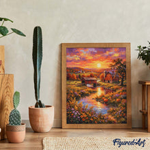 Cargar imagen en el visor de la galería, Diamond Painting - Valle de granja al atardecer