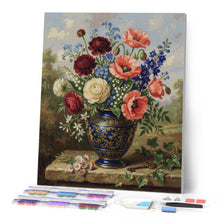 Cargar imagen en el visor de la galería, Diamond Painting - Flores en jarrón azul