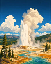 Cargar imagen en el visor de la galería, Diamond Painting - Parque Nacional de Yellowstone, Old Faithful - Wyoming