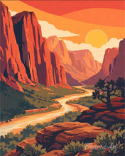 Cargar imagen en el visor de la galería, Diamond Painting - Parque nacional Zion - Utah