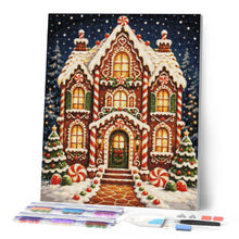 Cargar imagen en el visor de la galería, Diamond Painting - Casita de jengibre navideña
