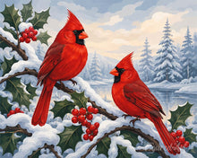 Cargar imagen en el visor de la galería, Diamond Painting - Cardenales de invierno