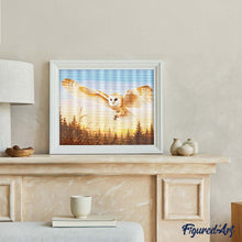 Cargar imagen en el visor de la galería, Diamond Painting - Vuelo de la lechuza al atardecer