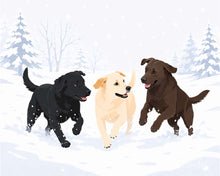 Cargar imagen en el visor de la galería, Diamond Painting - Perros jugando en invierno