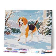 Cargar imagen en el visor de la galería, Diamond Painting - Beagle en la nieve
