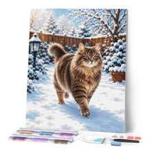 Cargar imagen en el visor de la galería, Diamond Painting - Gato en la nieve