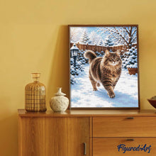 Cargar imagen en el visor de la galería, Diamond Painting - Gato en la nieve