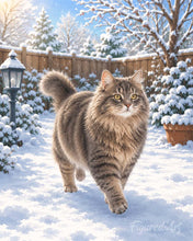 Cargar imagen en el visor de la galería, Diamond Painting - Gato en la nieve
