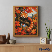 Cargar imagen en el visor de la galería, Diamond Painting - Panda Rojo en un Árbol de Arce