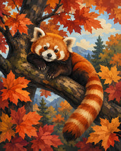 Cargar imagen en el visor de la galería, Diamond Painting - Panda Rojo en un Árbol de Arce