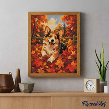 Cargar imagen en el visor de la galería, Diamond Painting - Corgi Alegre entre Hojas de Otoño