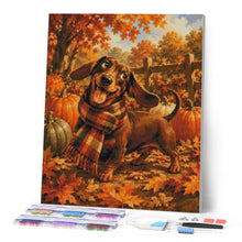 Cargar imagen en el visor de la galería, Diamond Painting - Teckel con Bufanda de Tartán