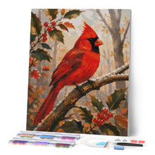 Cargar imagen en el visor de la galería, Diamond Painting - Cardenal Rojo en una Rama Escarchada