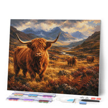 Cargar imagen en el visor de la galería, Diamond Painting - Rebaño de Vacas Highlands en el Glen