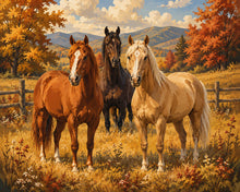 Cargar imagen en el visor de la galería, Diamond Painting - Caballos en el Prado Otoñal