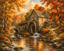 Cargar imagen en el visor de la galería, Diamond Painting - Viejo Molino de Agua en Otoño