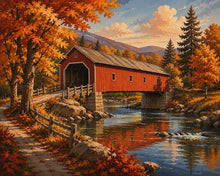 Cargar imagen en el visor de la galería, Diamond Painting - Puente Cubierto en Otoño