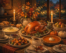 Cargar imagen en el visor de la galería, Diamond Painting - Mesa de Thanksgiving a la Luz de las Velas
