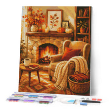 Cargar imagen en el visor de la galería, Diamond Painting - Chimenea Acogedora con Manta de Punto