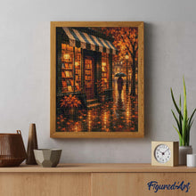 Cargar imagen en el visor de la galería, Diamond Painting - Librería Otoñal bajo la Lluvia