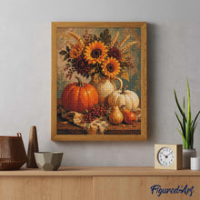 Cargar imagen en el visor de la galería, Diamond Painting - Bodegón de Calabaza y Girasol