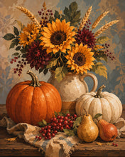 Cargar imagen en el visor de la galería, Diamond Painting - Bodegón de Calabaza y Girasol