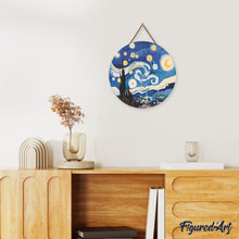 Cargar imagen en el visor de la galería, Diamond Painting en Disco de Madera - Noche estrellada