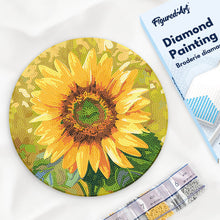 Cargar imagen en el visor de la galería, Diamond Painting en Disco de Madera - Girasol